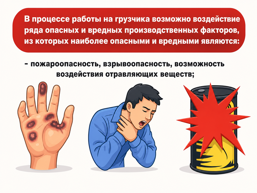 Грузчик при работе с опасными грузами — кадр 1