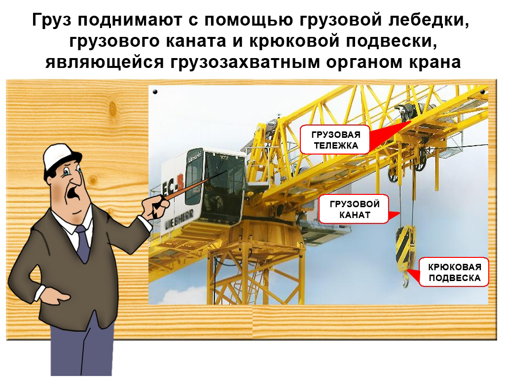 Конструктивные особенности, требования безопасности к устройству, требования к оснащению приборами и устройствами безопасности башенных и стреловых кранов — кадр 1